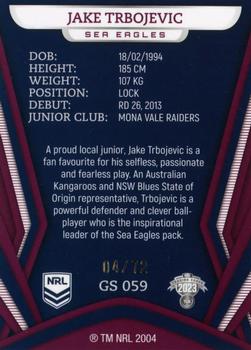 2023 NRL Traders Titanium - Gold Pearl Special #GS059 Jake Trbojevic Back